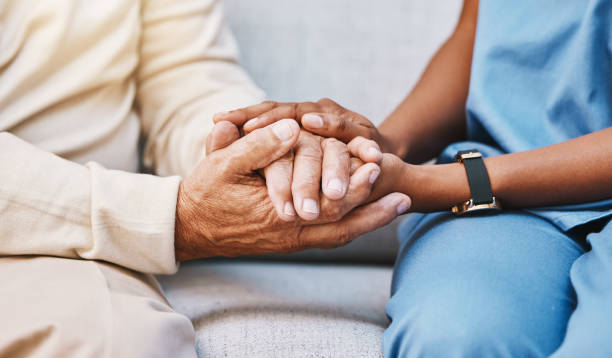 Compassionate caregiver with resident